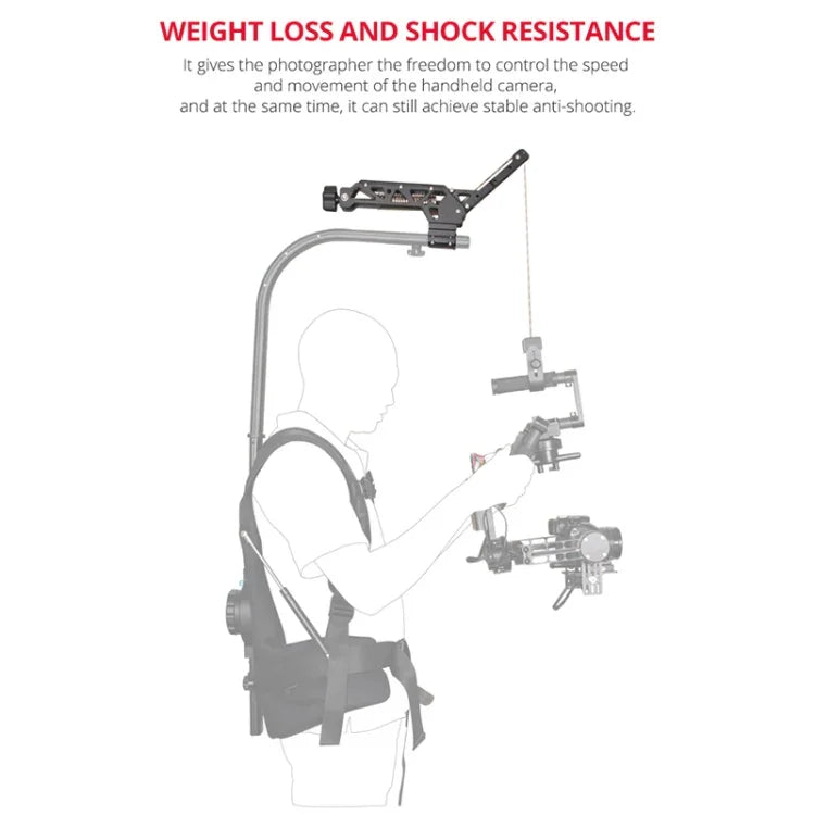 YELANGU BF01 Shock-absorbing Crested Damping Arm, Load: 3-15kg, BF01 Damping Head,Load: 3-15kg