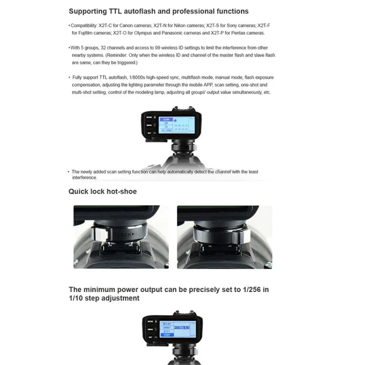Godox X2T-C E-TTL II Bluetooth Wireless Flash Trigger for Canon, X2T-C for Canon