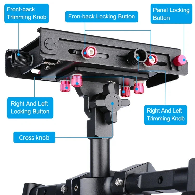 YELANGU S300 4 in 1 Multifunctional Rig + Dual Handheld Shoulder Rig + Monopod + Stabilizer for Cameras / SLR Cameras, Height Range: 63cm-170cm, YELANGU S300