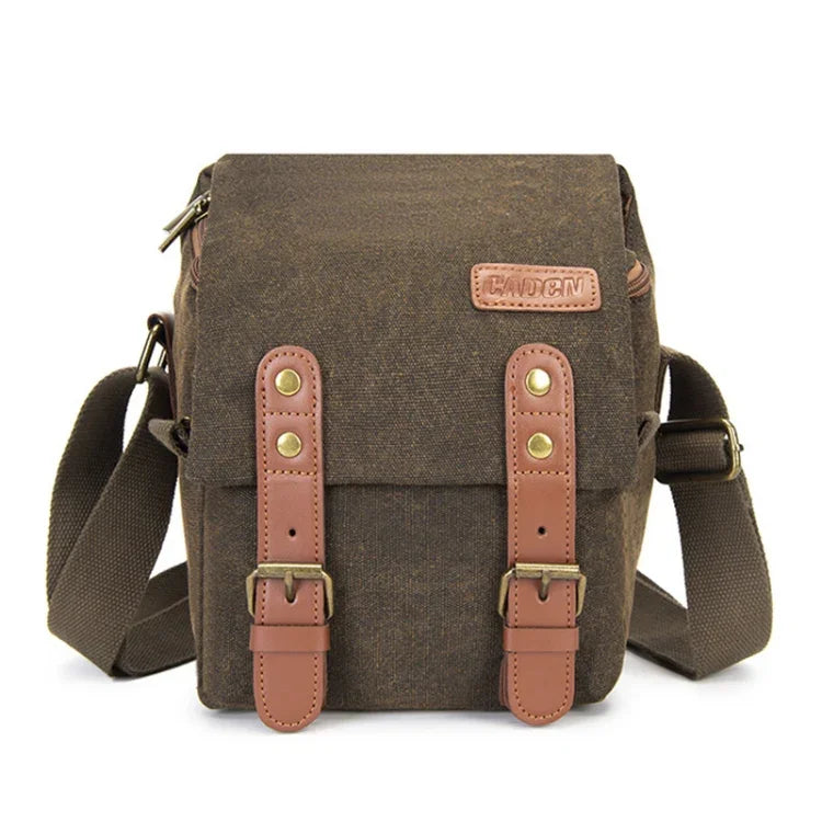 CADEN N1 Simple Retro Multifunctional Canvas Waterproof Digital Camera Photography Bag, N1 Simple Coffee, N1 Simple Beige White