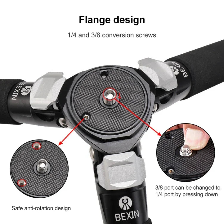 BEXIN RC294 Portable Collapsible Carbon Fiber Camera Tripod with K44 Panoramic BallHead, RC294+K44