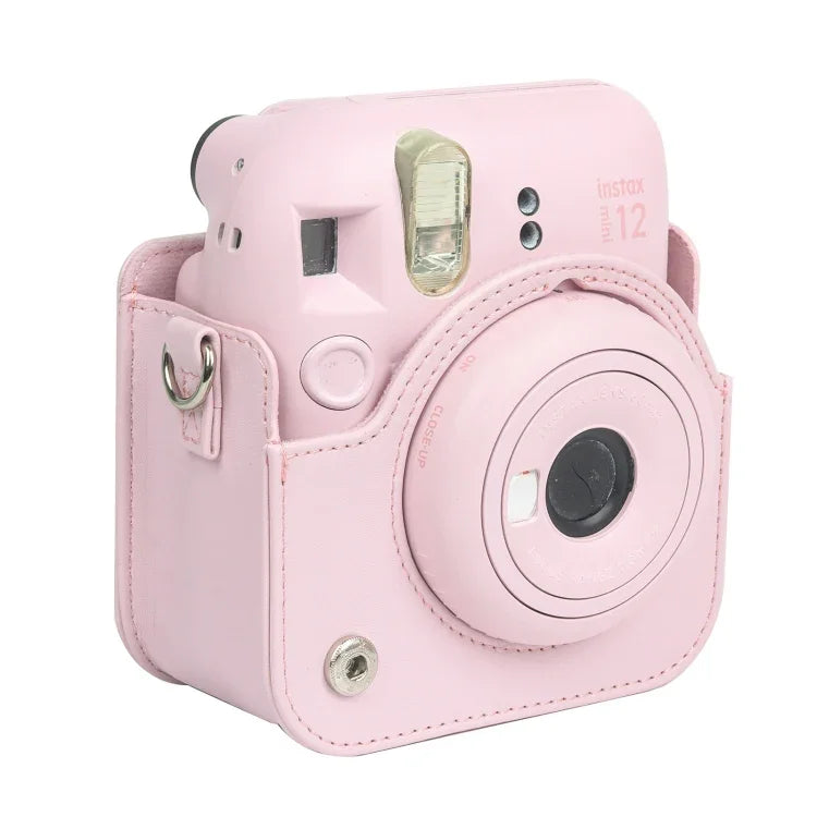 For FUJIFILM instax mini 12 Full Body Leather Case Camera Bag with Strap