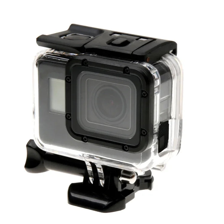 For GoPro HERO6 /5 Skeleton Housing Protective Case + Hollow Back Cover with Buckle Basic Mount & Screw, No Need to Disassemble Lens, Hollow Back Cover