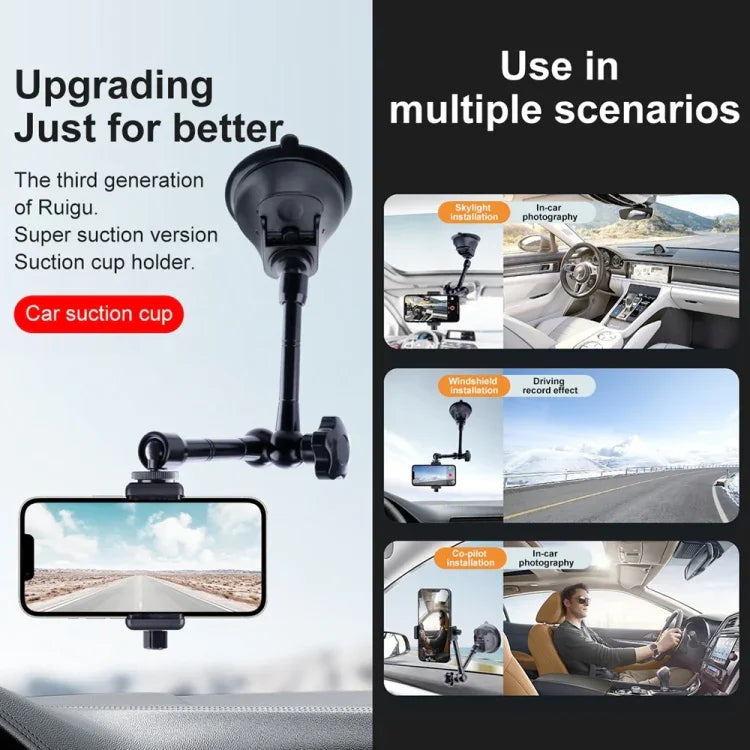 Single Suction Cup Articulating Friction Magic Arm Phone Clamp Mount, Single Suction Cup Magic Arm