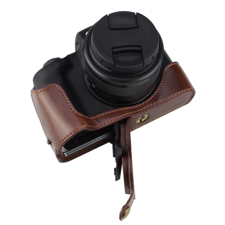1/4 inch Thread PU Leather Camera Half Case Base for Canon EOS M50 / M50 Mark II, For Canon EOS M50