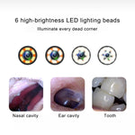 1MP HD Visual Ear Nose Tooth Endoscope Borescope with 6 LEDs, Lens Diameter: 4.3mm