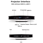 Wejoy DL-S9 220 Lumens 1280x720 720P Android 6.0 HD Bluetooth WiFi Smart Laser 3D Projector, Support HDMI / USB x 2 / TF Card
