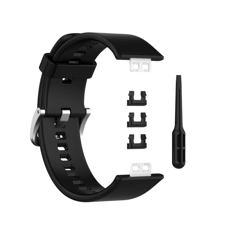 For Huawei Watch Fit Silicone Replacement Wrist Strap Watchband with Stainless Steel Buckle