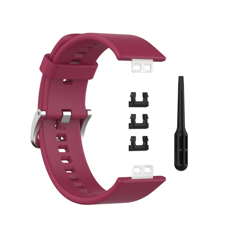For Huawei Watch Fit Silicone Replacement Wrist Strap Watchband with Stainless Steel Buckle