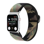 Metal Japanese Buckle Elastic Nylon Replacement Watchbands, For Apple Watch Series 7 45mm / 6 & SE & 5 & 4 44mm / 3 & 2 & 1 42mm, For Apple Watch Series 8&7 41mm / SE 2&6&SE&5&4 40mm / 3&2&1 38mm                                                         ...