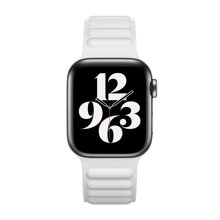 Silicone Magnetic Chain Watchband For Apple Watch Series 6 & SE & 5 & 4 40mm / 3 & 2 & 1 38mm, For Apple Watch Series 7 41mm / 6 & SE & 5 & 4 40mm / 3 & 2 & 1 38mm