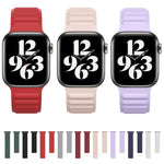 Silicone Magnetic Chain Watchband For Apple Watch Series 6 & SE & 5 & 4 40mm / 3 & 2 & 1 38mm, For Apple Watch Series 7 41mm / 6 & SE & 5 & 4 40mm / 3 & 2 & 1 38mm
