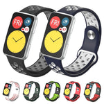 For Huawei Watch Fit Silicone Two-color Reverse Buckle Replacement Strap Watchband