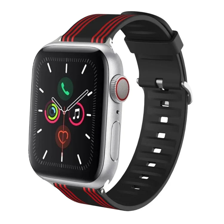 Silicone Replaceable Watch Strap, For Apple Watch Ultra 49mm / Series 8&7 45mm / SE 2&6&SE&5&4 44mm / 3&2&1 42mm, For Apple Watch Series 8&7 41mm / SE 2&6&SE&5&4 40mm / 3&2&1 38mm, For Apple Watch Series 7 45mm / 6 & SE & 5 & 4 44mm / 3 & 2 & 1 42mm   ...