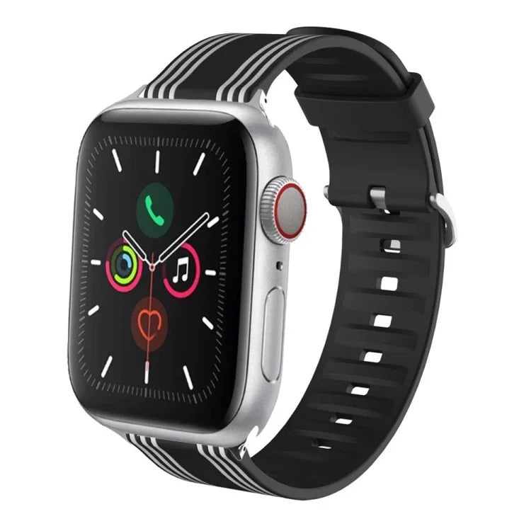Silicone Replaceable Watch Strap, For Apple Watch Ultra 49mm / Series 8&7 45mm / SE 2&6&SE&5&4 44mm / 3&2&1 42mm, For Apple Watch Series 8&7 41mm / SE 2&6&SE&5&4 40mm / 3&2&1 38mm, For Apple Watch Series 7 45mm / 6 & SE & 5 & 4 44mm / 3 & 2 & 1 42mm   ...