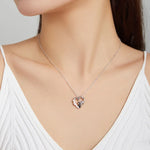 S925 Sterling Silver Heart-shaped Panda Women Nacklace Jewelry, Panda