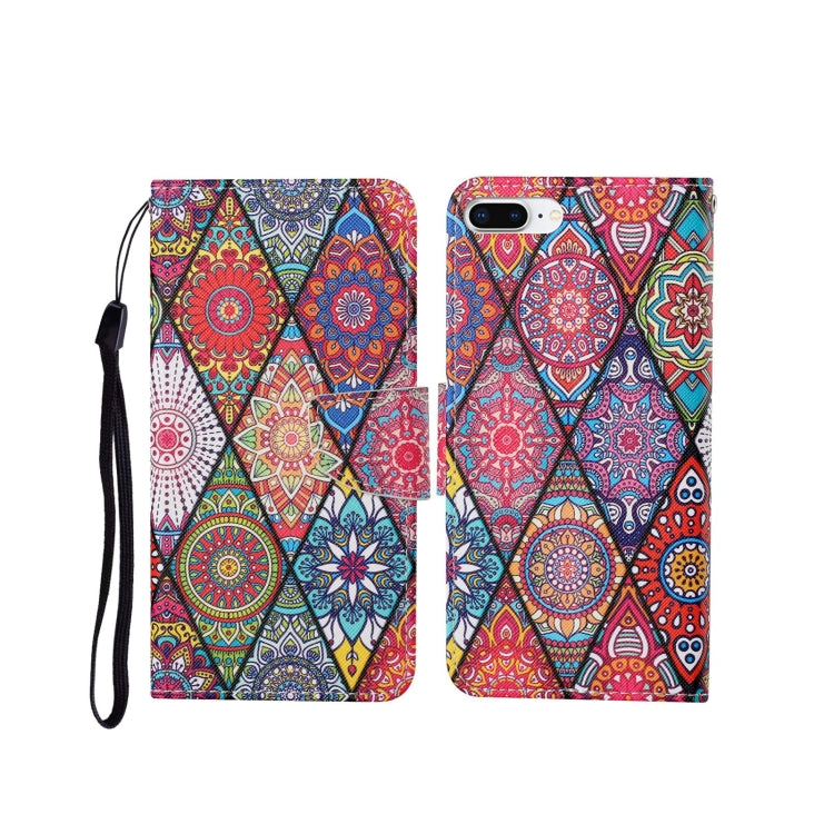 Painted Pattern Horizontal Flip Leathe Case, For iPhone 6, For iPhone 6 Plus, For iPhone 7 Plus