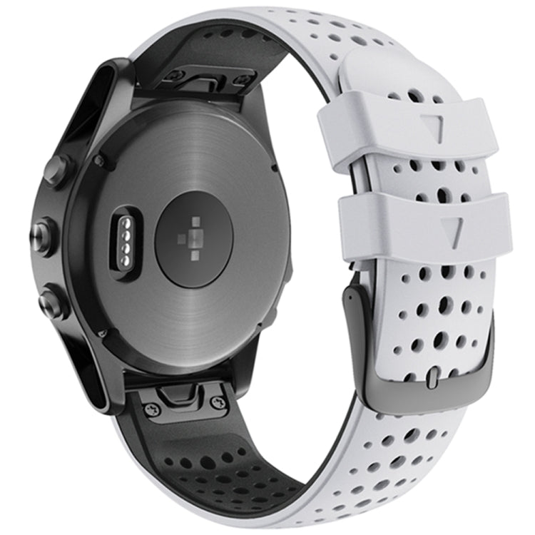 For Garmin Fenix 6 Two-color Silicone Round Hole Quick Release Replacement Strap Watchband, For Garmin Fenix 6