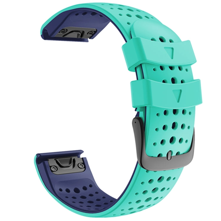 For Garmin Fenix 6 Two-color Silicone Round Hole Quick Release Replacement Strap Watchband, For Garmin Fenix 6