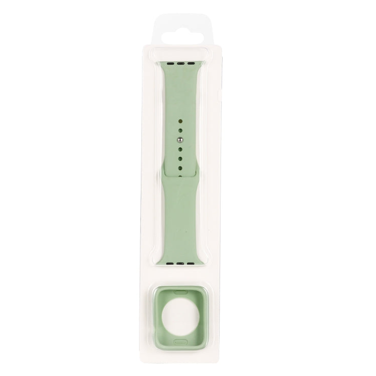 Silicone Replacement Strap Watchband + Watch Protective Case Set, For Apple Watch Series 9 / 8 / 7 41mm, For Apple Watch Series 9 / 8 / 7 45mm