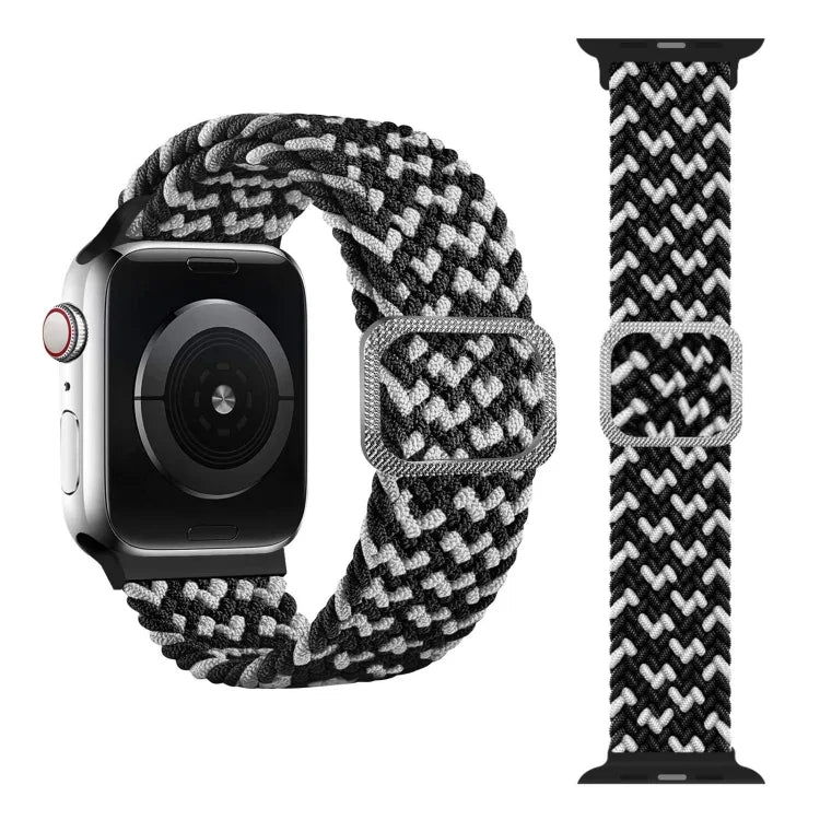 Buckle Braided Elastic Strap Watch Band For Apple Watch Series 9&8&7 41mm / SE 3&SE 2&6&SE&5&4 40mm / 3&2&1 38mm(Rainbow Color), For Apple Watch Series 7 45mm / 6 & SE & 5 & 4 44mm / 3 & 2 & 1 42mm