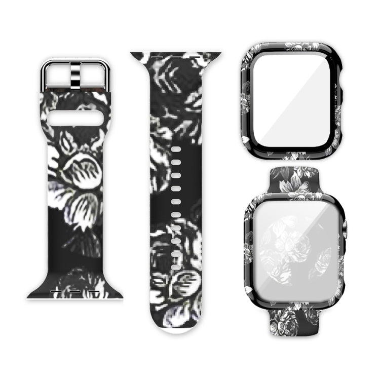 Silicone Printing Integrated Replacement Watch Case Watchband, For Apple Watch Series 6 / 5 / 4 / Watch SE 44mm, For Apple Watch Series 6 / 5 / 4 / Watch SE 40mm, For Apple Watch Series 3 & 2 & 1 42mm