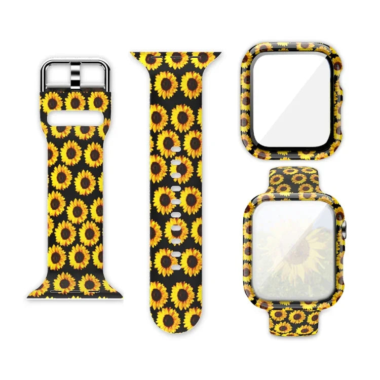 Silicone Printing Integrated Replacement Watch Case Watchband, For Apple Watch Series 3 & 2 & 1 38mm