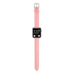 14mm Slim Genuine Leather Strap Watchband For Apple Watch Series, 7 45mm / 6 & SE & 5 & 4 44mm / 3 & 2 & 1 42mm, 7 41mm / 6 & SE & 5 & 4 40mm / 3 & 2 & 1 38mm