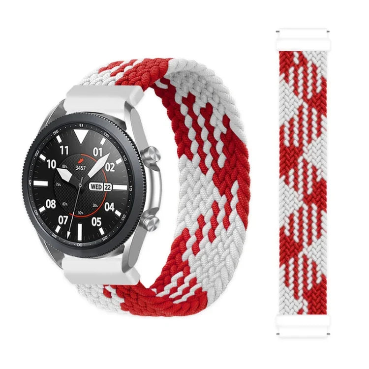 For Samsung Galaxy Watch 3 41mm Adjustable Nylon Braided Elasticity Replacement Strap Watchband, 165mm