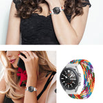 For Samsung Galaxy Watch 3 45mm Adjustable Nylon Braided Elasticity Replacement Strap Watchband, 125mm, 135mm, 145mm, 155mm