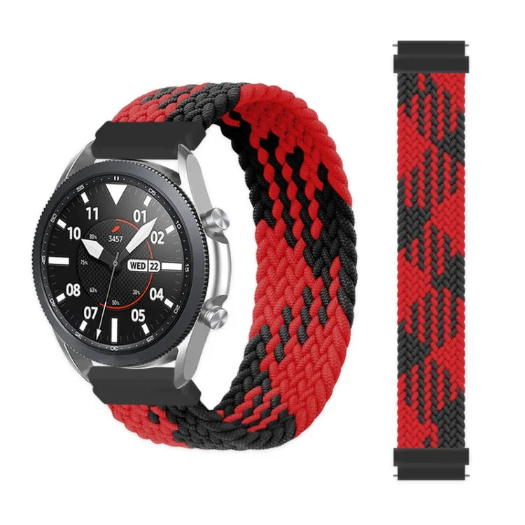For Samsung Galaxy Watch 3 45mm Adjustable Nylon Braided Elasticity Replacement Strap Watchband, 165mm