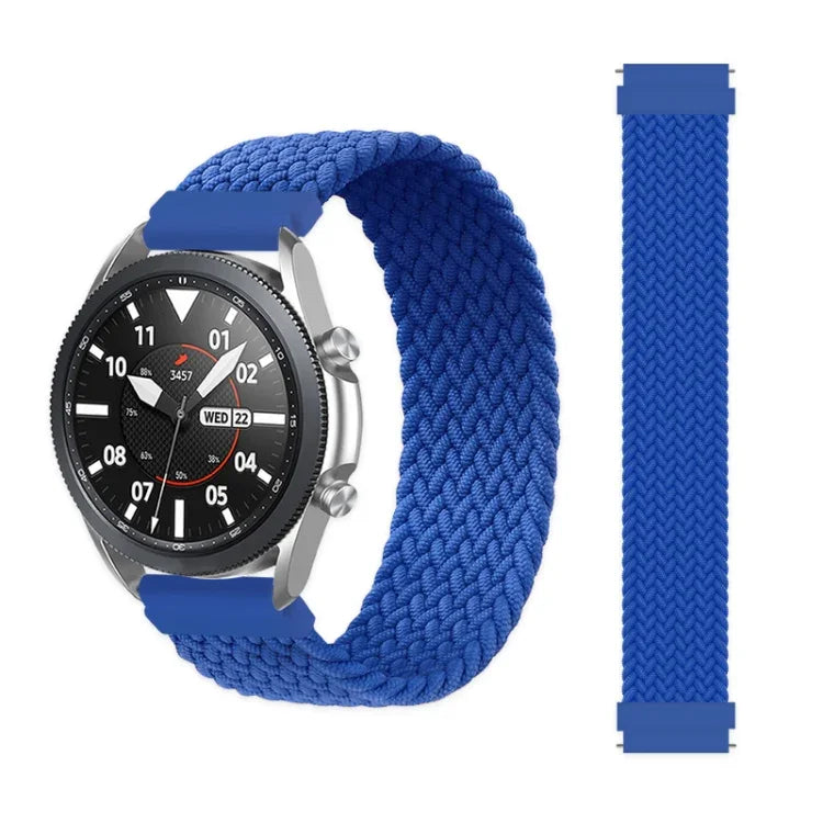 For Samsung Galaxy Watch 3 45mm Adjustable Nylon Braided Elasticity Replacement Strap Watchband, 165mm