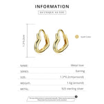 S925 Sterling Silver Heart-shaped Hollow Ear Stud Women Earrings, Heart-shaped Hollow(Gold), Heart-shaped Hollow(Silver)