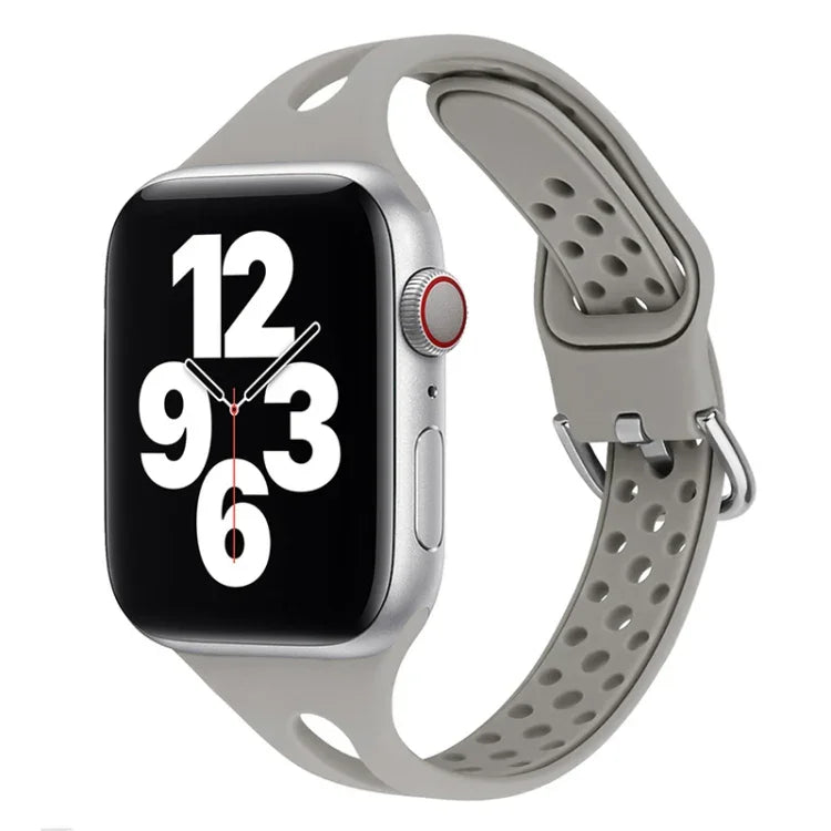 Silicone Replacement Watchbands For Apple Watch Series, 7 45mm / 6 & SE & 5 & 4 44mm / 3 & 2 & 1 42mm, 7 41mm / 6 & SE & 5 & 4 40mm / 3 & 2 & 1 38mm