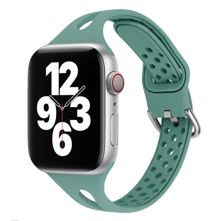 Silicone Replacement Watchbands For Apple Watch Series, 7 45mm / 6 & SE & 5 & 4 44mm / 3 & 2 & 1 42mm, 7 41mm / 6 & SE & 5 & 4 40mm / 3 & 2 & 1 38mm