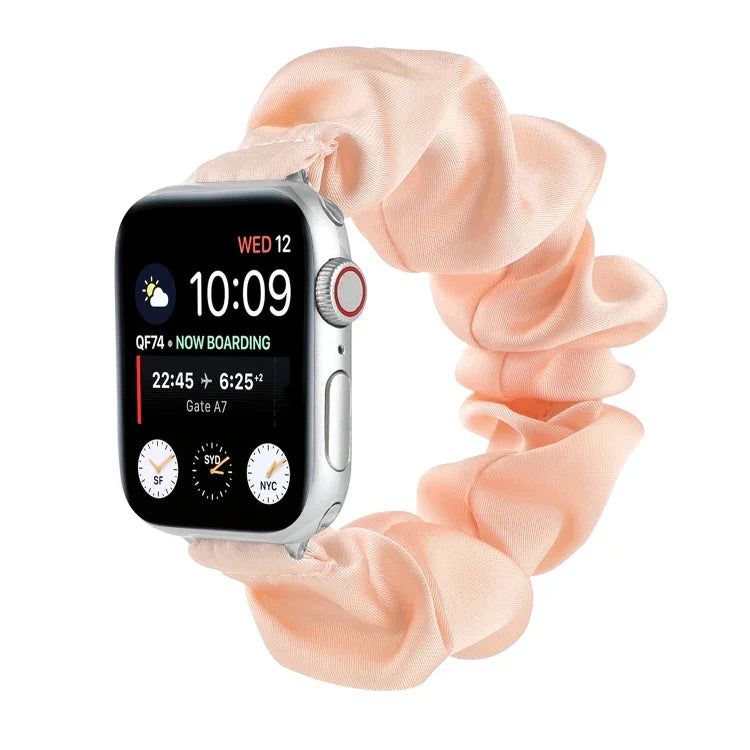 Scarf Hair Tie Replacement Watchbands For Apple Watch Series, 7 45mm / 6 & SE & 5 & 4 44mm / 3 & 2 & 1 42mm, 7 41mm / 6 & SE & 5 & 4 40mm / 3 & 2 & 1 38mm