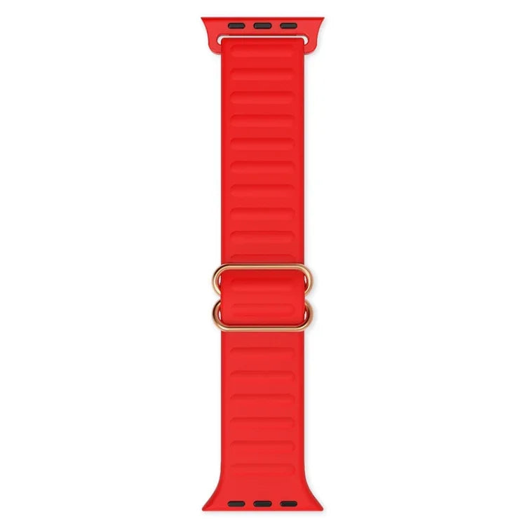 Japanese Word Buckle Silicone Replacement Watchband For Apple Watch Series, 7 45mm / 6 & SE & 5 & 4 44mm / 3 & 2 & 1 42mm, 7 41mm / 6 & SE & 5 & 4 40mm / 3 & 2 & 1 38mm