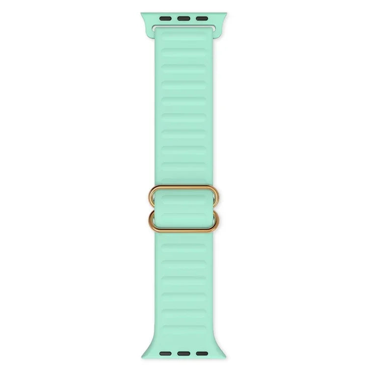 Japanese Word Buckle Silicone Replacement Watchband For Apple Watch Series, 7 45mm / 6 & SE & 5 & 4 44mm / 3 & 2 & 1 42mm, 7 41mm / 6 & SE & 5 & 4 40mm / 3 & 2 & 1 38mm