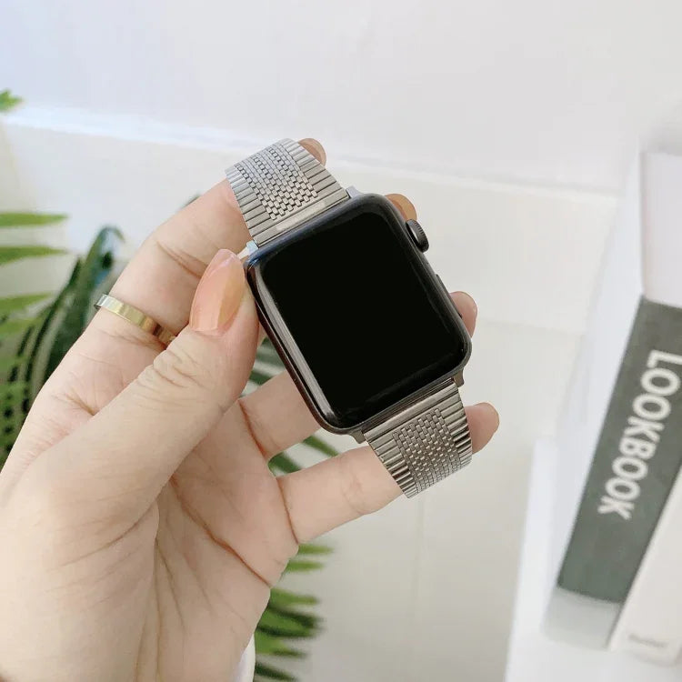 Small Waist Steel Replacement Strap Watchband, For Apple Watch Series 7  41mm / & 6 & SE & 5 & 4 40mm, For Apple Watch Series  7  45mm / & 6 & SE & 5 & 4 44mm