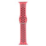 Metal Buckle Silicone Replacement Watchband For Apple Watch Series, 7 41mm / 6 & SE & 5 & 4 40mm / 3 & 2 & 1 38mm, 7 45mm / 6 & SE & 5 & 4 44mm / 3 & 2 & 1 42mm