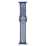 Metal Buckle Silicone Replacement Watchband For Apple Watch Series, 7 41mm / 6 & SE & 5 & 4 40mm / 3 & 2 & 1 38mm, 7 45mm / 6 & SE & 5 & 4 44mm / 3 & 2 & 1 42mm