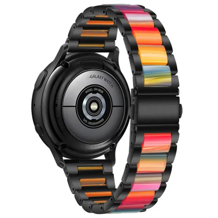 Three-beads Steel + Resin Replacement Strap Watchband, For Samsung Smart Watch 20mm, For Samsung Smart Watch 22mm