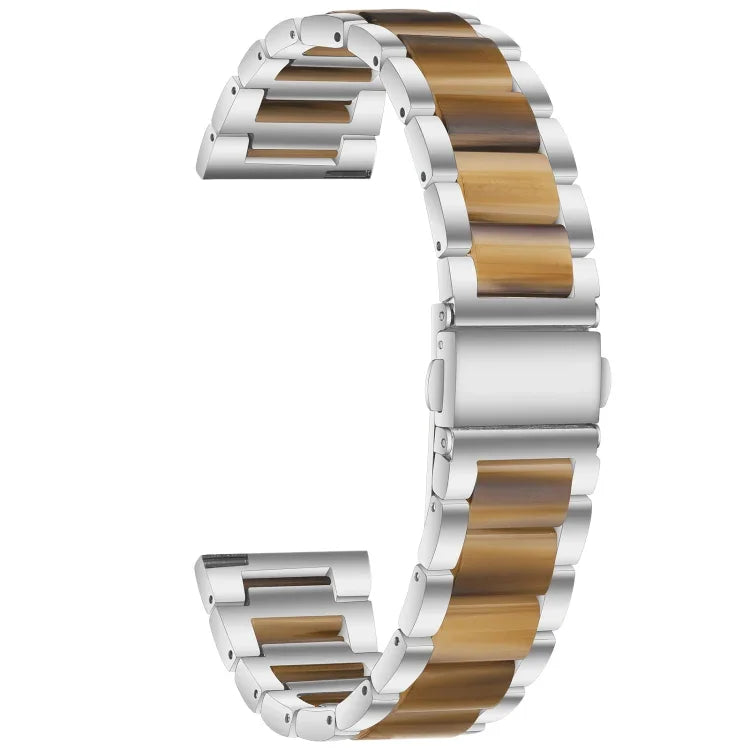Three-beads Steel + Resin Replacement Strap Watchband, For Samsung Smart Watch 20mm, For Samsung Smart Watch 22mm