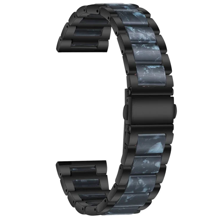 Three-beads Steel + Resin Replacement Strap Watchband, For Samsung Smart Watch 20mm, For Samsung Smart Watch 22mm