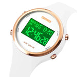 SKMEI 1720 Round Dial LED Digital Display Luminous Silicone Strap Electronic Watch