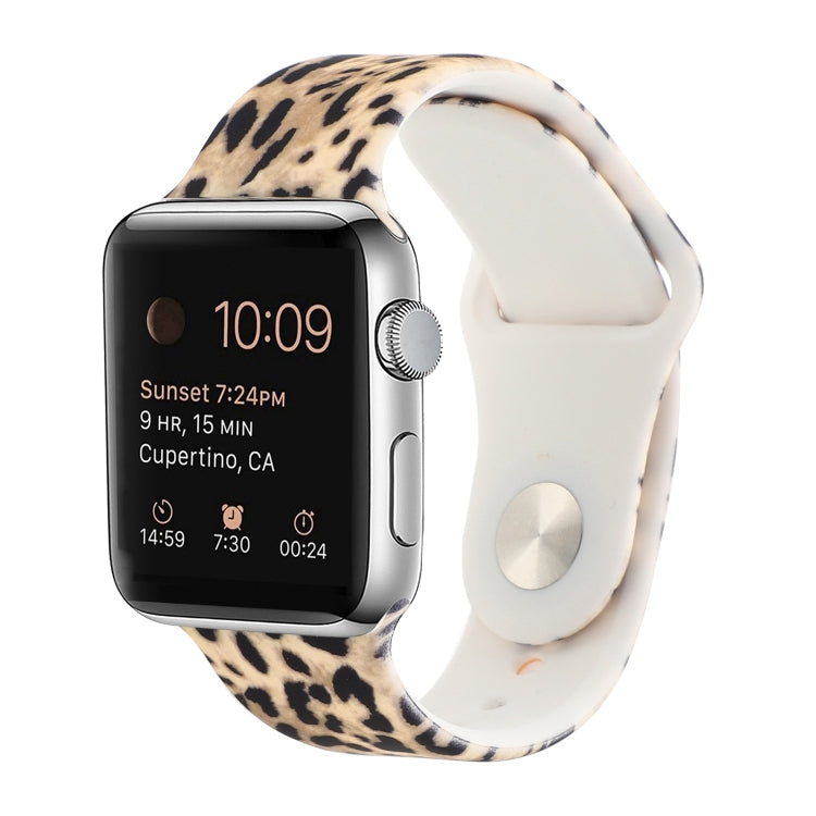 Silicone Painted Pattern Replacement Watchband For Apple Watch Series, 7 45mm / 6 & SE & 5 & 4 44mm / 3 & 2 & 1 42mm, 7 41mm / 6 & SE & 5 & 4 40mm / 3 & 2 & 1 38mm
