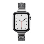 14mm Three-beads Diamond Aluminum Alloy Replacement Strap Watchband For Apple Watch Series, 7 41mm / 6 & SE & 5 & 4 40mm / 3 & 2 & 1 38mm, 7 45mm / 6 & SE & 5 & 4 44mm / 3 & 2 & 1 42mm