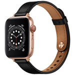 14mm Couple Style Leather Replacement Strap Watchband For Apple Watch Series, 7 41mm / 6 & SE & 5 & 4 40mm / 3 & 2 & 1 38mm, 7 45mm / 6 & SE & 5 & 4 44mm / 3 & 2 & 1 42mm