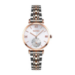 SKMEI 9198 Simple Roman Numeral Dial Metal Belt Quartz Watch for Couples