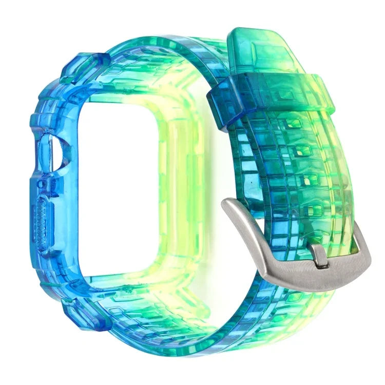 Gradient TPU Integrated Case Strap For Apple Watch Series 9 / 8 / 7 45mm / 6 / 5 / 4 / Watch SE 44mm / Watch 42mm, For Apple Watch Series 9 / 8 / 7 45mm / 6 / 5 / 4 / Watch SE 44mm / Watch 42mm
